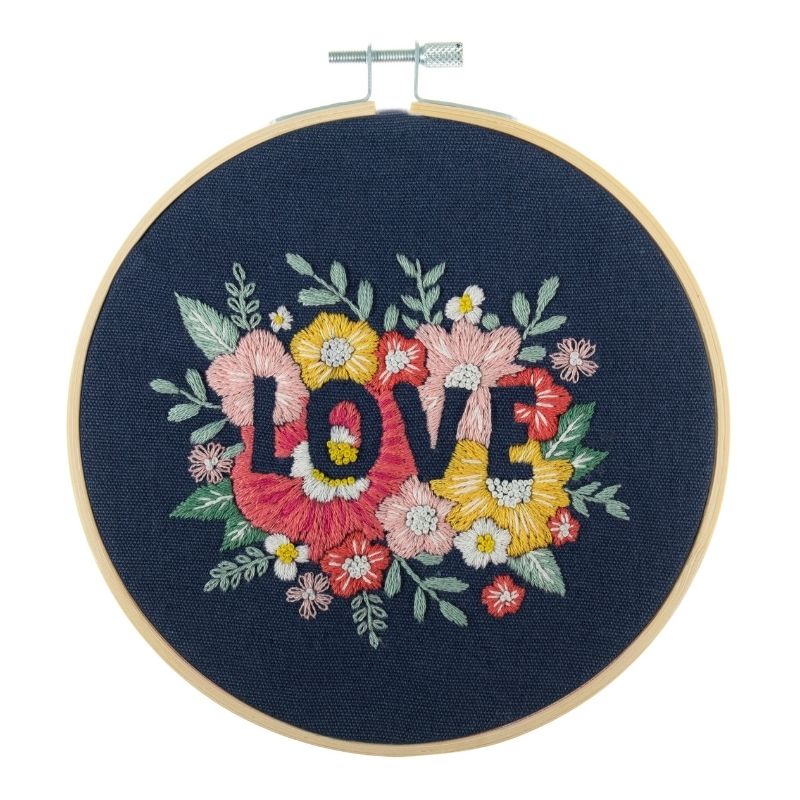 Embroidery Kit with Hoop - Love